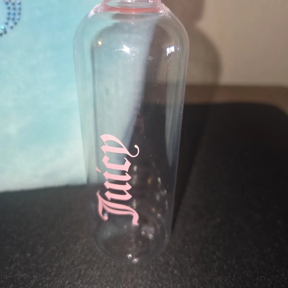 Juicy Couture Blue Cosmetic Bag w/ clear Juicy bottle. (Large Make-up‎ Bag)